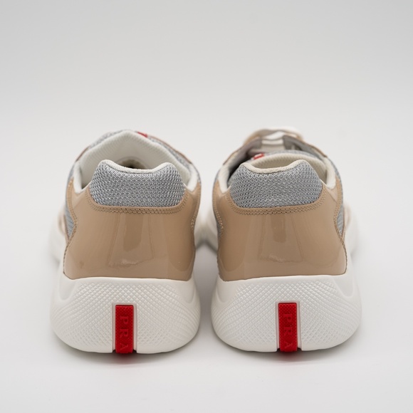 size 8uk 9 US Prada America's Cup sneakers Patent leather technical fabric Beige - Picture 5 of 15